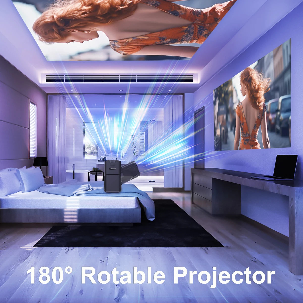 4K Projector | Mini Projector With Wifi & Bluetooth| For Phones & PC